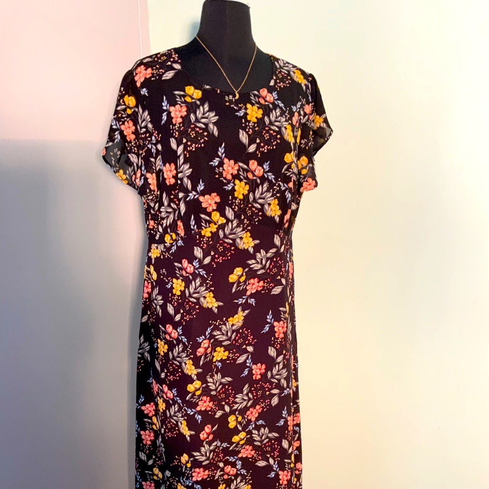 BNWT Black Floral Dress from ModCloth Size XL
